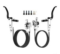 74mm Post Mount Hydraulic Brake Dual Piston CNC | for sgs standard mineral oil, maintenance free operation, all weather reliability, leak resistant system, consistent(silver)