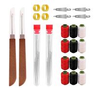 74pcs Sewing Tool Set, 5 Sizes 50 psc Stainless Steel Hand Sewing Needles, Big Eye Hand Needles Set with 12psc Threads, Sewing-Accessories Supplies, Complete Sewing-Kits for Adults Craft Sewing-Making