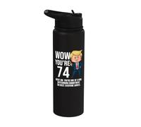 74th Birthday 74 Years Old Funny Trump Republican Party Stainless Steel Insulated Water Bottle