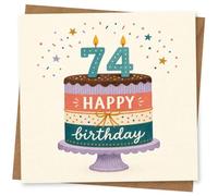 74th Birthday Card for Her, Funny Confetti Cake Design
