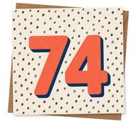 74th Birthday Card for Her, Retro Design