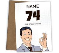 74th Birthday Card for Men Turning 74 - Still a Legend Pop Art | Funny Bday Card for Men Turning 74 with Still a Legend Pop Art