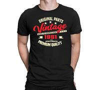 74th Birthday Gift T Shirt Original Parts Vintage 1951 Mens Tee Top Black L