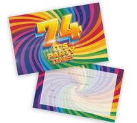 74th Birthday Party Invitations Men Women - Now It's Party Time 20 Pack - Adults Birthday Invitations for Friends Family A6 Bday Party Invites Invitation Cards with Folding Envelopes