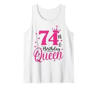 74th Birthday Queen, 74 Birthday Women 74th Years Old Bday Tank Top