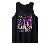 74th Birthday Queen Blessed by God 74 Fabulous Since 1952 Tank Top