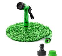 75/100/150/200 FT Expanding Hose Garden Hose 7-in-1 Spray Nozzle,with 3/4", 1/2" Fittings for Car Washing Dog Washing （100 FT, 30m）