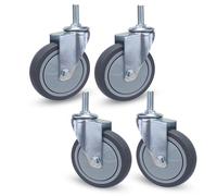 75/100Mm Swiveler Wheels No Noise M12 Threaded Stemers Silent Tprernitureer with Brakes/Swivel/4In