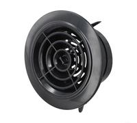 75-125mm Round ABS Rotary Louver Duct Vent Cover Adjustable Airflow Ceiling or Wall Grille for Bathroom Office Room Exhaust and Ventilation, Black(100mm)