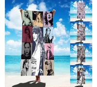 (75*150cm, A) Taylor Swift Print Beach Towel Oversized, Super Absorbent Microfiber Beach Towel, Soft Beach Pool Swim Bath Towel 30"x60" for Women Girls Fans Gifts