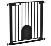 75-82 cm Pet Safety Gate, Stair Pressure Fit, Auto Close, Double Locking, Black