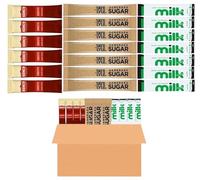 75 All-in-One Coffee Bundle - 25x Rich Instant Coffee Sachets, 25x Lakeland UHT Semi Skimmed Milk Sticks, 25x Tate & Lyle Brown Sugar Sticks - Individually Wrapped Portions for Home, Office & Travel.