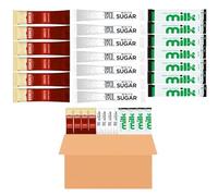 75 All-in-One Coffee Bundle - Rich Instant Coffee Sachets, Lakeland UHT Semi Skimmed Milk Sticks, Tate & Lyle White Sugar Sticks - EACH x25 - Individually Wrapped Portions for Home, Office & Travel.