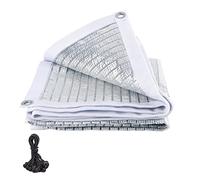 75% Aluminet Shade Cloth for Garden Awnings Reflective Sun Shade Net with Bungee Cords 160g/m² 66 (Silvery 1x8m/3.28x26.24ft)