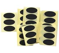 75 Black Oval Stickers - Sticky Coloured Self Adhesive Ovals for Colour Coding