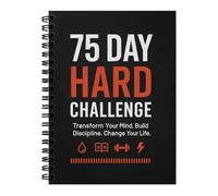 75 Day Hard Challenge Journal for Men or Women with PVC Cover - 75 Hard Challenge Book with Daily, Weekly, Monthly Planner & Wellness Trackers - 75 Challenge Planner Tracker for Fitness, Habits