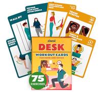 75 Desk Workout Cards - 25 Stretches 50 Bodyweight Exercises to Make Quick, Easy Workout Routines from Your Chair - 3.5 x 2.5 inch Desk Exercise Cards for Women and Men Who Work from Home or Office