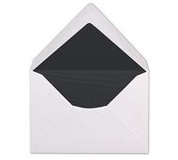 75 DIN C6 envelopes - white lined with black tissue paper - 11.4 x 16.2 cm - 100 g m² wet-glued envelopes without window from your Glüxx agent