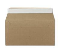 75 DIN Long Envelopes Kraft Paper Brown - 11 x 22 cm - 120 g m² Self-adhesive Standard Envelopes for Baptism & Invitations from your Glüxx Agent
