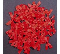 75 Double Sided, Polyester, Satin, Small Craft Bows (Red)
