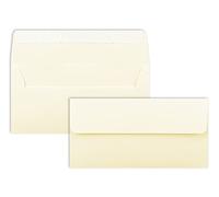 75 envelopes DIN long - vanilla (cream) - 110 g m² - 11 x 22 cm - very dimensionally stable - self-adhesive - quality brand:
