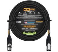 75 Foot - WBC-PRO-QUAD Ultra-Silent Ultra-Flexible Balanced Star-Quad Cable with Amphenol Male & Female XLR Plugs & Black Tweed Jacket