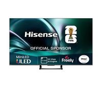 75" HISENSE 75U7QTUK Smart 4K Ultra HD HDR Mini LED TV, Black,Silver/Grey