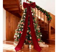 75 Inch Giant Bow Christmas Tree Topper Red Velvet Christmas Bow Decorations for Xmas Wedding Birthday Party Wall Decor (Red, 75 Inch)