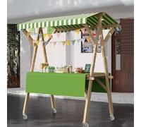 75-Inch Tall Light Green Candy Cart with Wheels & Shelf - Versatile Dessert Stand & Hot Dog Concession Stall for Farmers Market, Events, & Food Sales
