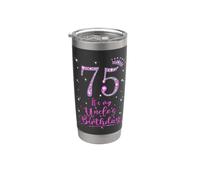 75 It's My Uncle's Birthday Pink Crown 75 Years Old Stainless Steel Insulated Tumbler