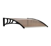75 L x 120 W x 23 H cm Brown Polycarbonate Curved Awning w/ Black Bracket