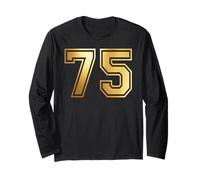 75 Number Seventy-Five Team Sports Graphic Varsity Matching Long Sleeve T-Shirt
