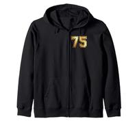 75 Number Seventy-Five Team Sports Graphic Varsity Matching Zip Hoodie