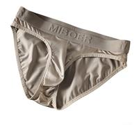 75% Nylon Men's Trunks Stretchy Satin-like Underwear(Gray 2XL)