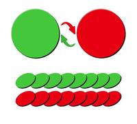 75 Pcs 1” Double-Sided Red Green Magnets, Flip Over Colored Magnetic Dots for Whiteboard, Refrigerator, Office (75, Red/Green-Colors)