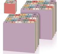 75 Pcs A-z Alphabet Top Tab File Guides Set, Letter Size File Dividers 5 Tab Cabinet Dividers Heavyweight Desk Organizer for Work School Office(Vintage Color)