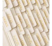 75 Pcs Bible Tabs Lettering Cream White Bible Index Tabs, Organise Scripture Navigation for Daily Devotion and Church Services, Durable Book Tabs for Study Bibles and Journals