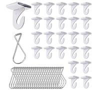 75 PCS Drop Ceiling Hooks for Hanging,25 Pairs Heavy Duty Ceiling Hooks & 25 Pcs Drop Ceiling Clips Suspended T-Bar Clips Drop Ceiling Hanger Kit for Home Classroom Grid Office Wedding Decorations