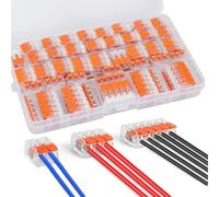 75 Pcs Electrical Wire Connectors, 2/3/5 Port Compact Splicing Connectors, Lever-Nut Cable Connector for Circuit Inline,Quick Connection Clamp, PC Flame Retardant for Terminals Blocks Push Fit(Orange)