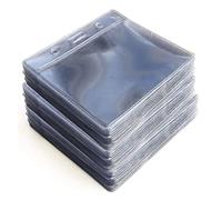 75 PCS Plastic Card Holder, Transparent Clear Horizontal Name Tag Badge ID Card Holders from PCL Media ltd ID Badge Card Plastic Wallets Pocket Holder 10 x 8 cm - Holds 9 x 6cm