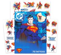 75 Pcs Superman Temporary Tattoos for Boys Bundle