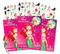 75 Pcs The Little Mermaid Temporary Tattoos for Girls Bundle | Colorful Ariel Tattoos for Birthday Party Favors, Cute Cartoon Sticker Gifts, Kids Class Prizes, Carnival Summer Rewards