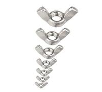 75 Pcs Wing Nut Assortment Kit - Stainless Steel Metric Butterfly Nuts (M3/M4/M5/M6/M8/M10/M12) - Hand Twist for Electrical, Automotive, Wood Products, Mechanical Equipment Fixings