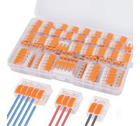 75 Pieces Electrical Connectors, Electrical Fitting Quick Electrical Connector 28-12 AWG, PA/PC Flame Retardant Compact Conductor Wire Connector 45pcs 2 Inputs, 30pcs 3 Inputs,15pcs 5 Inputs