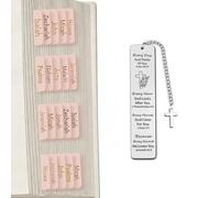 75 Pieces Pink Bible Tabs Set with Gold Foil & Metal Bookmark
