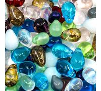 75+ Pieces Teardrop Shaped Czech Glass Beads, Mixed Sizes (4-9mm), Mixed Color (25grams)