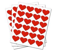 75 Red Hearts - Removable Self Adhesive Waterproof Durable Vinyl Stickers - Digitally Cut to The Sticker Shape - Size 50mm