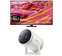 75" Samsung QN90F Neo QLED 4K Smart TV 2025 & The Freestyle (2nd Gen) Smart Full HD TV Projector Bundle, Black