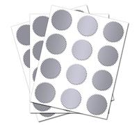 75 Serrated Edge Silver Circles - Removable Self Adhesive Waterproof Durable Vinyl Stickers - Digitally Cut to The Sticker Shape - Size 50mm