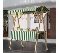 75" Tall Candy Cart with Wheels & Shelf - Dessert Display Stand, Hot Dog Concession Vendor Stall for Farmers Market, Dark Green/B - Portable Food Cart, Sweet Treats Stand